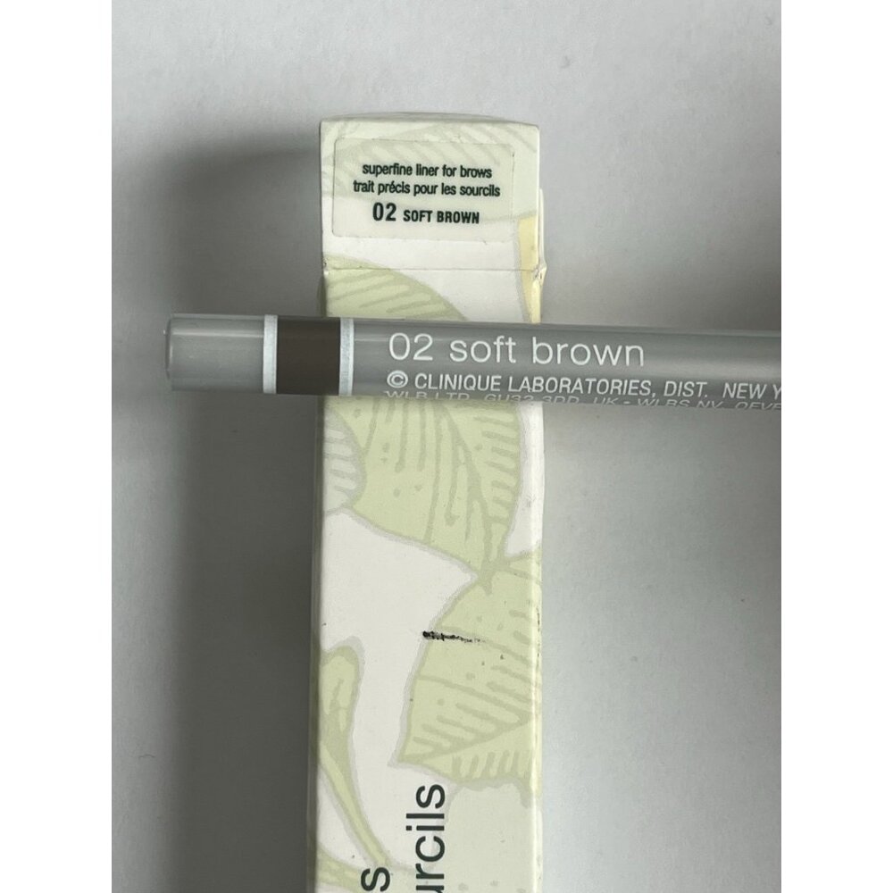 Clinique Superfine Liner For Brows Full Size 02 Soft Brown Twist Up Pencil NIB - Picture 3 of 4